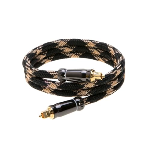 Cables Direct Online 3FT Premium Toslink Optical Audio Cable High Fidelity Digital Fiber Optic Cord for Home Theater, Sound Bar, Gaming Consoles Durable Nylon Braided Design Gold-Plated Connectors - size: 3ft