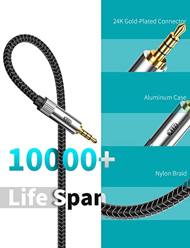 EMK TRRS 3.5mm Aux Extension Cable, 4 Pole Gold Plated Stereo Audio Cable for Headphones, Laptop, Speaker (6 Feet/2M) - size: 6 Feet, style: 3.5mm TRRS Aux Extension Cable