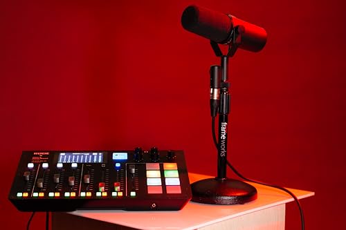 Gator Frameworks Desktop Microphone Stand with Round Weighted Base & Adjustable Height (GFW-MIC-0501) - size: Compact, style: Weighted Base - Adjustable Height