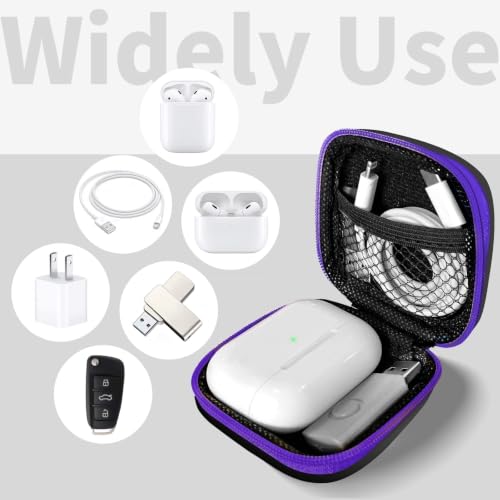 1 Pack Square Earbud Case Storage Bag with Carabiner, Purple - color: C4-square purple