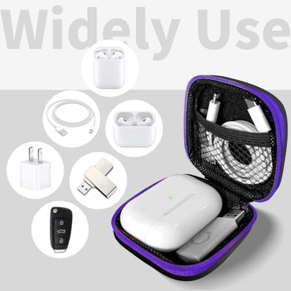 1 Pack Square Earbud Case Storage Bag with Carabiner, Purple - color: C4-square purple