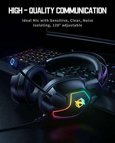 Ozeino Gaming Headset for Xbox One Series X/S Ps5, Ps4, PC Switch, Noise Canceling Headphones with Microphone, 3.5mm Audio Jack, Auto-Adjust Headband (Pack of 2)
