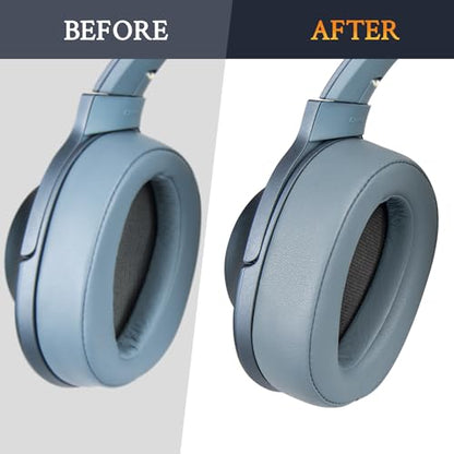 SOULWIT Replacement Earpads for Sony h.Ear on MDR-100A (MDR100A), MDR-100AAP (MDR100AAP), MDR-H600A (MDRH600A) Headphones, Ear Pads Cushions with Noise Isolation Memory Foam (Blue) - color: Blue