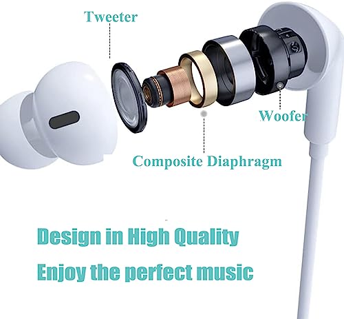 Apple MFi Certified iPhone Wired Headphones Earbuds Earphones wtih Lightning Connector Compatible with iPhone 14 13 12 11 Pro Max X XS XR 8 7 Plus with Microphone