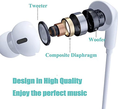 Apple MFi Certified iPhone Wired Headphones Earbuds Earphones wtih Lightning Connector Compatible with iPhone 14 13 12 11 Pro Max X XS XR 8 7 Plus with Microphone