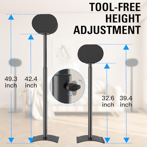 Mounting Dream Speaker Stands for Sonos Era 300, Height Adjustable Up to 42.4'', Set of 2 Surround Sound Speaker Stand with Cable Management for Sonos Era 300 Wireless Speaker,13.2 LBS Loading MD5416 - size: Pair,ForSonos Era 300 Speaker