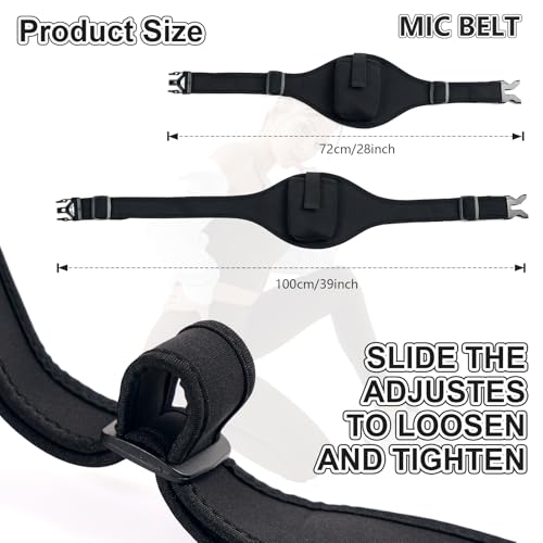 Mic Belts for Theatre Wireless Microphone Holder with Anti Dropping Strap Sweat Absorbent Belt Waistband Bag for Fitness Instructor (12)