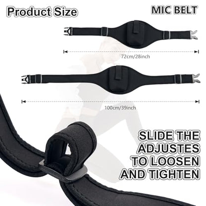 Mic Belts for Theatre Wireless Microphone Holder with Anti Dropping Strap Sweat Absorbent Belt Waistband Bag for Fitness Instructor (12)