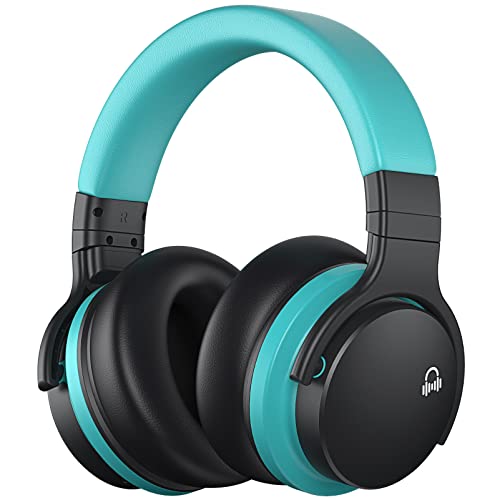 MOVSSOU Million Sold Classic E7 Active Noise Cancelling Headphones | Upgraded HD Sound, Wireless Bluetooth Headphones Over The Ear Unequaled Comfort, Vivid Deep Bass, for Home Office Travel Gift - color: Light Blue