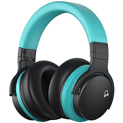 MOVSSOU Million Sold Classic E7 Active Noise Cancelling Headphones | Upgraded HD Sound, Wireless Bluetooth Headphones Over The Ear Unequaled Comfort, Vivid Deep Bass, for Home Office Travel Gift - color: Light Blue