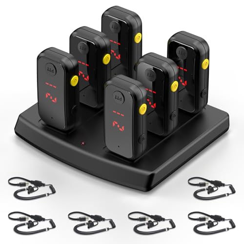 Super Mini Walkie Talkies Pro, 6 Pack Two Way Radio with Earpieces | Waterproof Communication Device for Adults, Outdoor Activities, Hiking, Baseball, Restaurant Use - color: 6pcs