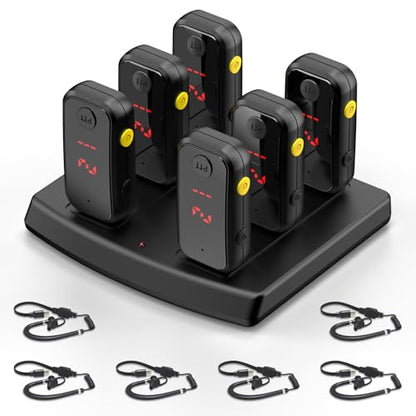 Super Mini Walkie Talkies Pro, 6 Pack Two Way Radio with Earpieces | Waterproof Communication Device for Adults, Outdoor Activities, Hiking, Baseball, Restaurant Use - color: 6pcs