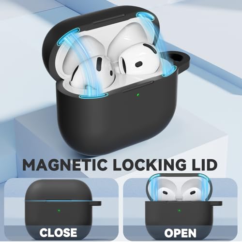 Ljusmicker for AirPods 5/4 Case (2026/2024) with Magnetic Lock,Black - color: B2-Black