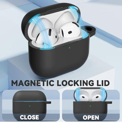Ljusmicker for AirPods 5/4 Case (2026/2024) with Magnetic Lock,Black - color: B2-Black