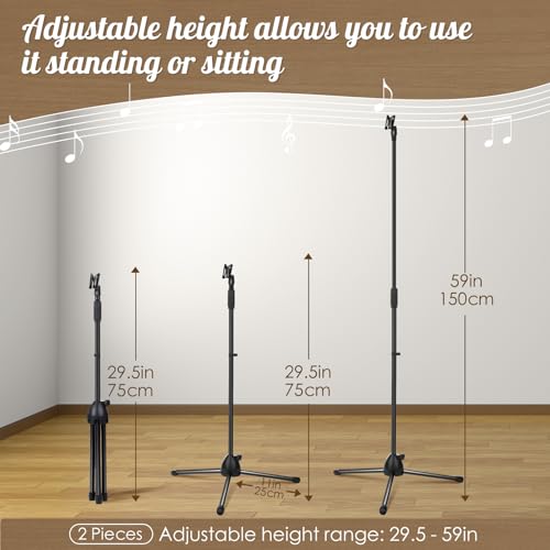 Xuhal 2 Pack Microphone Tripod Stand,Mic Clip - style: Mic Clip
