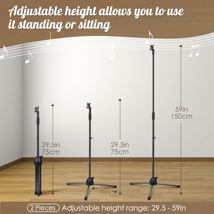 Xuhal 2 Pack Microphone Tripod Stand,Mic Clip - style: Mic Clip