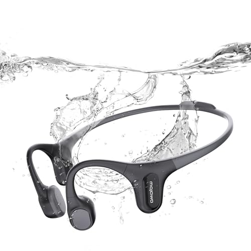 mojawa Run Plus Bone Conduction Headphones, IP68 Waterproof, 32GB MP3 | 8H Playtime Open-Ear Bluetooth 5.2, Deep Bass, Secure Fit for Running Swimming & Gym, Black - color: Black