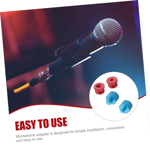 4-Pack Microphone Stand Adapter Set U-Shaped Mic Holder 3/8 Female to 5/8 Male Thread for Boom Arm and Mic Stands Sturdy Screw Mount for Studio Recording