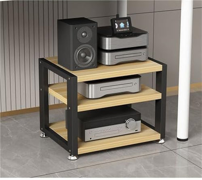 Compact Desktop Audio Rack for Amplifiers, Turntables, DVD Players, Game Consoles, Cable Boxes, Open AV Media Stand, Stereo Cabinet for Computer Desk(Medium) - size: Medium