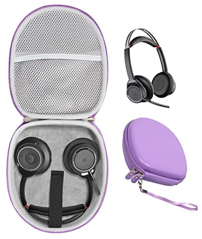 Headset Case for Plantronics Voyager Focus, Blackwire 3210, 5210, 3220; Also for Jabra Evolve 65, 40, 20 UC; H800, H540, H650e (Purple) - color: Purple