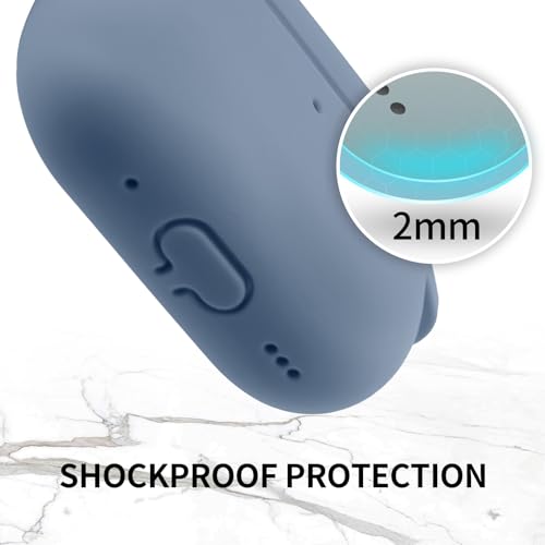for AirPods Pro/Pro 2 Case Cover with Kit, Soft Silicone Protective Case with Keychain, Violet - color: Violet