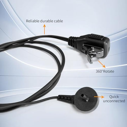 Walkie Talkies Earpiece with Mic 2 Pin Acoustic Tube Headset Compatible with, for Retevis RT22 RT68 Pxton Baofeng BF-888S BF-T26 Kenwood BTECH walkie Talkie, Two Way Radio Earpiece - color: KTDG-1