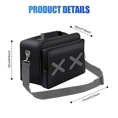 Travel Case Bag Carrying Case Game Storage Bag Protective Case for Xbox Series X Console/Controller/Cables/Multiple Pockets for Gaming Accessories