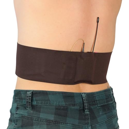 URSA Waist Strap - Medium Waist, Small Pouch (Brown) | Ultra Slim, Breathable & Stretchy Microphone Transmitter Straps, Compatible with Most Transmitter/Receivers - color: Brown, size: Medium Waist - Small Pouch