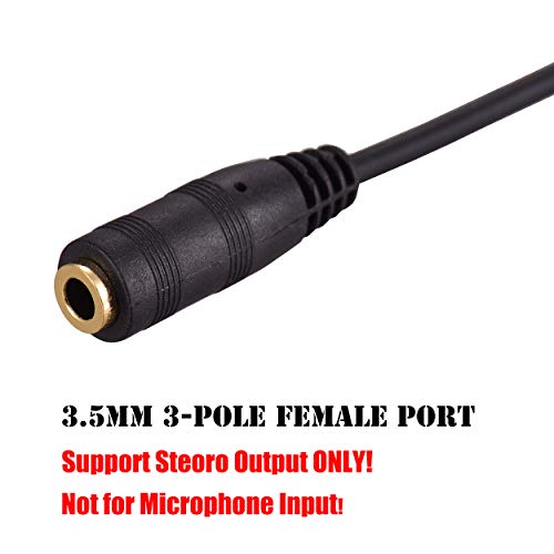 2 Pack Gold Plated 2.5mm Male to 1/8 inch 3.5mm Female Stereo Audio Jack Adapter Cable 90 Degree Right Angle Connector 6 inch Cord for Radios,Headphones,Recorder,Camera