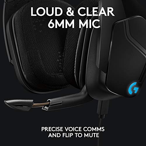 Logitech G635 DTS, X 7.1 Surround Sound LIGHTSYNC RGB PC Gaming Headset - style: Wired