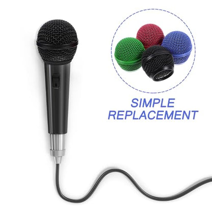 ERINGOGO 4-Pack Microphone Grille Replacement Mesh Mic Grill Heads 1.96 Inch Colored Mic Covers Noise Reduction Mesh Microphone Grille Ball Head Replacement for Wireless and Wired Mics