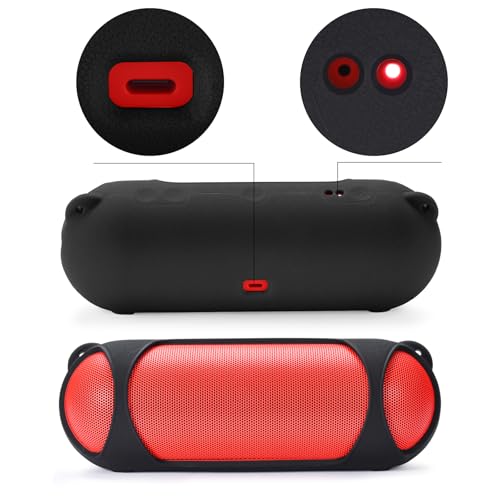 Silicone Case Cover for Beats Pill Portable Speaker Travel Protective Carrying Pouch Speaker Sleeve Skin Cover (Black) - color: Black