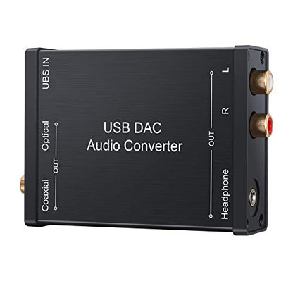 LiNKFOR USB to SPDIF Coaxial RCA and 3.5mm Headphone Jack Converter - Optical Audio Adapter - PCM for Windows, Mac, PS4, PS3 - color: USB DAC