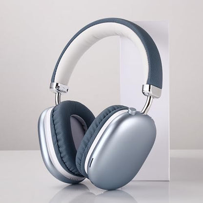 BT1638 Over-Ear Wireless Headphones, Premium Padded Headband, Champagne USB-C Charging, Bluetooth Headphones， Long Endurance Flight of up to 40 Hours，Fashionable and Colorful (Blue) - color: Blue