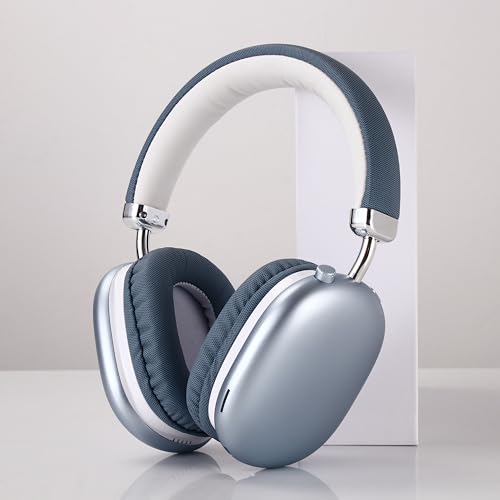 BT1638 Over-Ear Wireless Headphones, Premium Padded Headband, Champagne USB-C Charging, Bluetooth Headphones， Long Endurance Flight of up to 40 Hours，Fashionable and Colorful (Blue) - color: Blue
