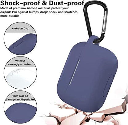 Lerobo for AirPods Pro 2nd/1st Case with Keychain, Blue Gray | Soft Silicone Protective Cover Compatible with Apple AirPod Pro Case for Women Men, Scratchproof, Shockproof, Dustproof - color: Blue Gray