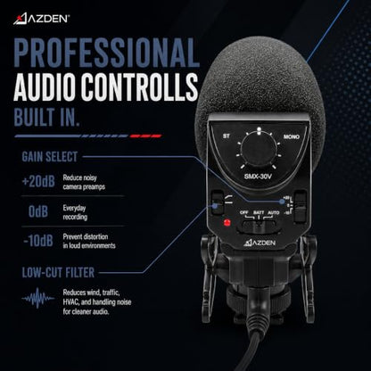AZDEN SMX-30V Stereo/Mono Mixable Video Microphone
