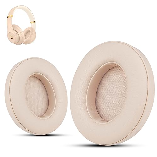 Earpads Replacement for Beats Studio 3 Wireless, Compatible with Beats Studio 2 & 3 Wired/Wireless/Model B0501/Model B0500 Headphone, Protein Leather & Memory Foam, Satin Gold - color: Gold