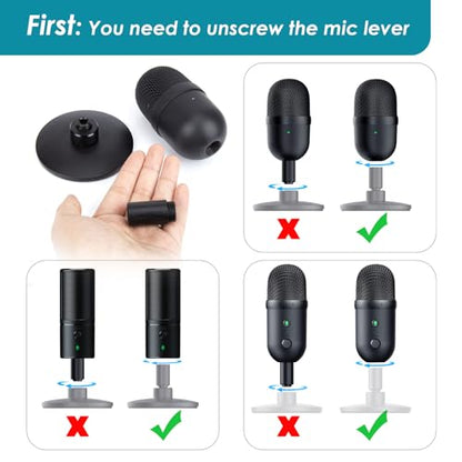 Mic Boom Arm for Razer Seiren V3 Mini Microphone - Adjustable Mic Arm Compatible with Razer Seiren V2 X, Seiren Mini and Seiren X, Mic Stand Great for Streaming, Gaming, Podcast by YOUSHARES - color: 01_Black Razer V2X