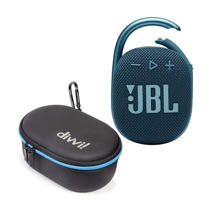 JBL Clip 4 Portable Bluetooth Speaker (Blue) + Bundle with divvi! Protective Hardshell Case (Black) - color: Blue