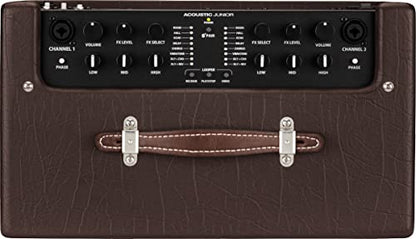 Fender Acoustic Junior 100W Combo Acoustic Guitar Amplifier Bundle with Instrument Cable, Amperstand Guitar Cradle, Tuner, and 24-Pack Picks - size: Acoustic Jr 100