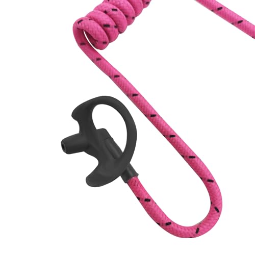 2-Way Radio Earpiece Nylon Acoustic Braided Tube Ear Coils Knitted Replacement for Left Right Surveillance Walkie Talkie Headset(Color) (Pink)