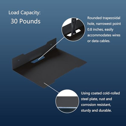 Floating Metal Wall Mount Shelf,Shelf for Projector,TV Cable Box,Router,Speaker,Sound Bar,Camera,Gaming,Decor Display (1, Medium) - size: 9.06" x 6.69"