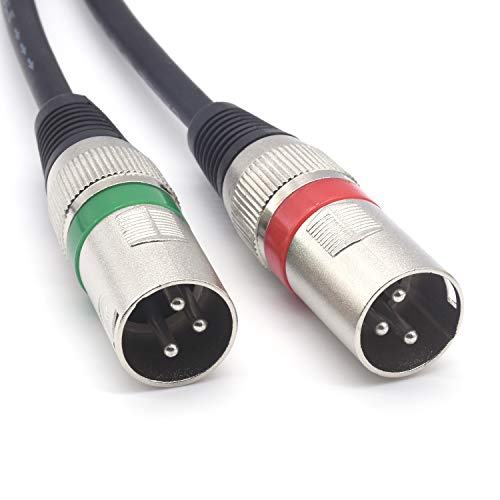 Dual XLR Female to RCA Cable,2 XLR to 2 RCA Male Phono Plug HiFi Audio Cable for Amplifier Mixer Microphone Patch Cable (5FT/1.5M) - color: 1.5m(2 XLRF-2 RCAM)