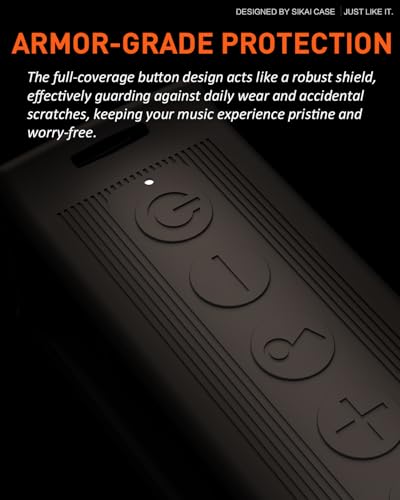 SIKAI CASE Portable Speaker Mount for Anker Soundcore 3, Silicone Case with Adjustable Strap&Handle for Bike/ATV Golf Cart/Shower, Shockproof Dustproof Build Travel Protective Cover, Only Case (Black)