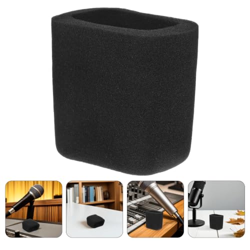 2pcs Black Square Microphone Foam Cover 10mm Thick Windshield