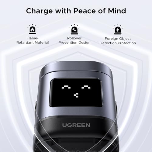 UGREEN Uno Qi2 15W 2-in-1 Foldable Wireless Charger Stand | Qi2 Certified, Adjustable Viewing, Wireless Charger for iPhone 17/16/15/14/13/12 series and AirPods 2/3/Pro, No Adapter