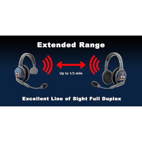 EARTEC Ultralite PRO16-DR Dual-Ear Remote Add-On Headset – Expands Existing PRO16 Systems Up to 16 Users, Hands-Free Full Duplex, 10-Hour Battery – U.S. Company Since 1961 - style: Dual Ear