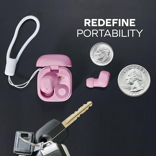 Mini Invisible Wireless Earbuds, Bluetooth 5.3, Mic & Charging Case, Pink | 12-HR Playtime, Touch Control, Sweat & Splash Resistant, Works with Siri, Alexa & Google, Compatible with iPhone & Android - color: C-Pink