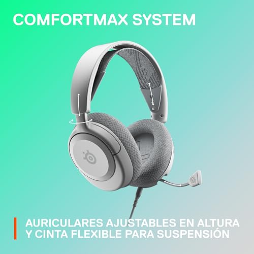 SteelSeries Arctis Nova 1 Multi-System Gaming Headset — Hi-Fi Drivers — 360° Spatial Audio — Comfort Design — Durable — Ultra Lightweight — Noise-Cancelling Mic — PC, PS5/PS4, Switch, Xbox - White - color: White, style: Nova 1
